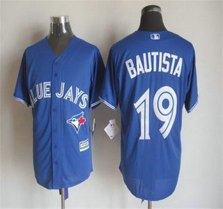 Men's Toronto Blue Jays #19 Jose Bautista Alternate Blue 2015 MLB Cool Base Jersey