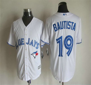 Men's Toronto Blue Jays #19 Jose Bautista Home White 2015 MLB Cool Base Jersey