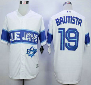 Men's Toronto Blue Jays #19 Jose Bautista White Exclusive New Cool Base Jersey