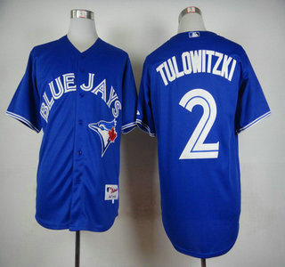 Men's Toronto Blue Jays #2 Troy Tulowitzki Alternate Blue MLB Majestic Jersey