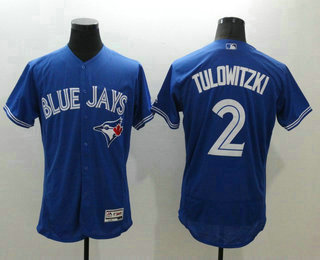 Men's Toronto Blue Jays #2 Troy Tulowitzki Blue Flexbase 2016 MLB Player Jersey