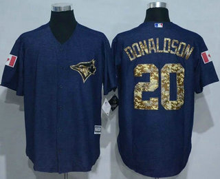 Men's Toronto Blue Jays #20 Josh Donaldson Blue Salute to Service Majestic Baseball Jersey