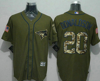 Men's Toronto Blue Jays #20 Josh Donaldson Green Salute to Service Jersey