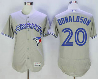 Men's Toronto Blue Jays #20 Josh Donaldson Grey Flexbase 2016 MLB Player Jersey