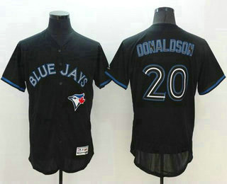 Men's Toronto Blue Jays #20 Josh Donaldson Lights Out Black Fashion 2016 Flexbase Majestic Baseball Jersey