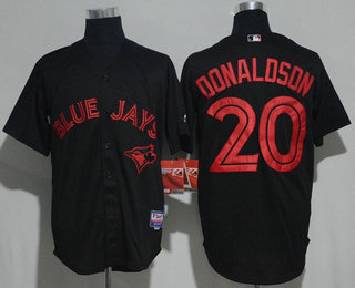 Men's Toronto Blue Jays #20 Josh Donaldson Lights Out Black Fashion Stitched MLB Majestic Cool Base Jersey