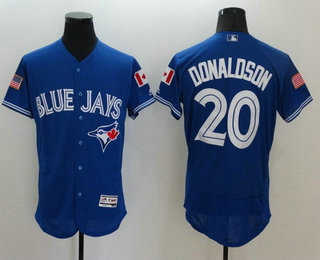 Men's Toronto Blue Jays #20 Josh Donaldson Royal Blue Fashion Stars & Stripes 2016 Flexbase MLB Independence Day Jersey