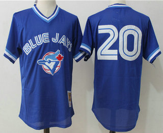 Men's Toronto Blue Jays #20 Josh Donaldson Royal Blue Throwback Mesh Batting Practice Stitched MLB Mitchell & Ness Jersey