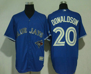 Men's Toronto Blue Jays #20 Josh Donaldson Royal Blue With Handwork Sequin Fashion Blue Jays Logo Stitched MLB Cool Base MLB Jersey