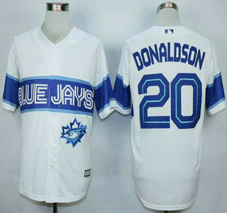 Men's Toronto Blue Jays #20 Josh Donaldson White Exclusive New Cool Base Jersey