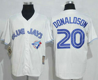 Men's Toronto Blue Jays #20 Josh Donaldson White Majestic Cool Base Cooperstown Collection Player Jersey