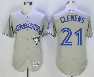 Men's Toronto Blue Jays #21 Roger Clemens Grey Flexbase 2016 MLB Player Jersey