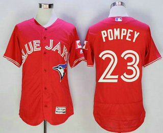 Men's Toronto Blue Jays #23 Dalton Pompey Red Flexbase 2016 MLB Player Canada Day Jersey