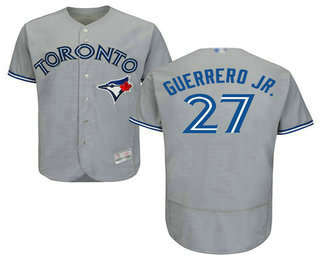 Men's Toronto Blue Jays #27 Vladimir Guerrero Jr. Grey Stitched MLB Flex Base Jersey