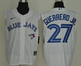 Men's Toronto Blue Jays #27 Vladimir Guerrero Jr. White 2020 Cool and Refreshing Sleeveless Fan Stitched MLB Nike Jersey