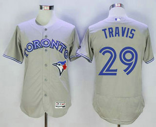 Men's Toronto Blue Jays #29 Devon Travis Grey Flexbase 2016 MLB Player Jersey