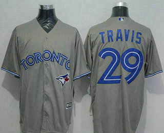 Men's Toronto Blue Jays #29 Devon Travis Grey New Cool Base Jersey