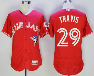 Men's Toronto Blue Jays #29 Devon Travis Red Flexbase 2016 MLB Player Canada Day Jersey