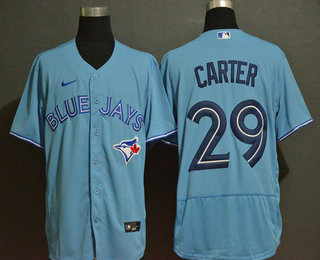 Men's Toronto Blue Jays #29 Joe Carter Light Blue Stitched MLB Flex Base Nike Jersey