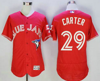 Men's Toronto Blue Jays #29 Joe Carter Red Flexbase 2016 MLB Player Canada Day Jersey