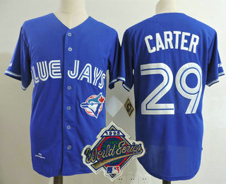 Men's Toronto Blue Jays #29 Joe Carter Royal Blue 1993 Throwback Cooperstown Collection Stitched MLB Mitchell & Ness Jersey