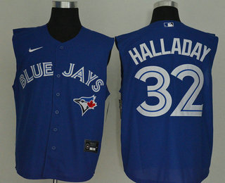 Men's Toronto Blue Jays #32 Roy Halladay Blue 2020 Cool and Refreshing Sleeveless Fan Stitched MLB Nike Jersey