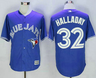 Men's Toronto Blue Jays #32 Roy Halladay Blue New Cool Base Jersey