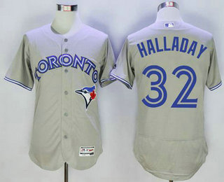 Men's Toronto Blue Jays #32 Roy Halladay Grey Flexbase 2016 MLB Player Jersey