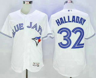 Men's Toronto Blue Jays #32 Roy Halladay White Flexbase 2016 MLB Player Jersey