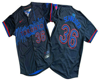 Men's Toronto Blue Jays #36 Davis Schneider Black 2024 City Connect Limited Stitched Baseball Jersey