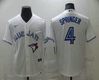 Men's Toronto Blue Jays #4 George Springer White Stitched MLB Cool Base Nike Jersey