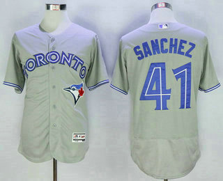 Men's Toronto Blue Jays #41 Aaron Sanchez Gray Road 2016 Flexbase Majestic Baseball Jersey