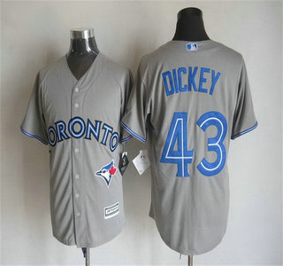 Men's Toronto Blue Jays #43 R.A. Dickey Away Gray 2015 MLB Cool Base Jersey