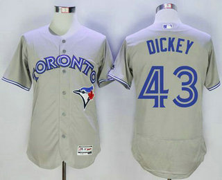 Men's Toronto Blue Jays #43 R.A. Dickey Grey Flexbase 2016 MLB Player Jersey