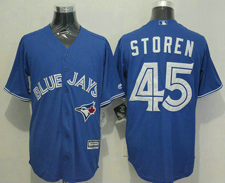 Men's Toronto Blue Jays #45 Drew Storen Blue New Cool Base Jersey