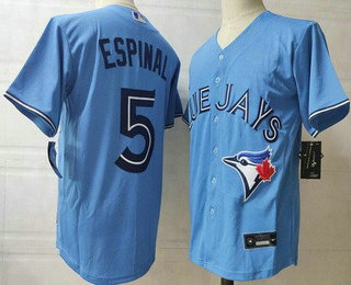 Men's Toronto Blue Jays #5 Santiago Espinal Light Blue Cool Base Jersey