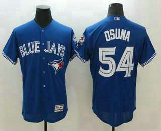 Men's Toronto Blue Jays #54 Roberto Osuna Blue 40th Patch 2016 Flexbase Majestic Baseball Jersey