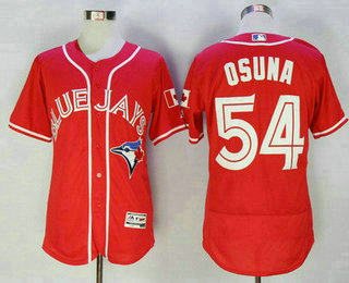 Men's Toronto Blue Jays #54 Roberto Osuna Red Stitched MLB 2016 Canada Day Majestic Flex Base Jersey