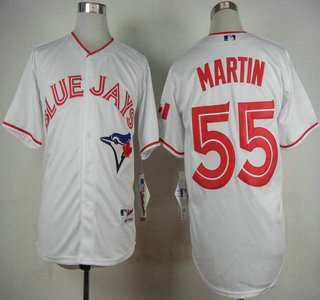 Men's Toronto Blue Jays #55 Russell Martin 2015 Canada Day White Jersey