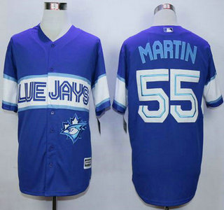 Men's Toronto Blue Jays #55 Russell Martin Blue Exclusive New Cool Base Jersey