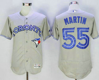 Men's Toronto Blue Jays #55 Russell Martin Grey Flexbase 2016 MLB Player Jersey