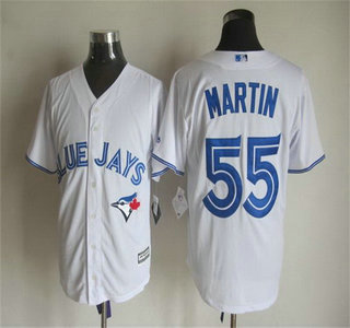 Men's Toronto Blue Jays #55 Russell Martin Home White 2015 MLB Cool Base Jersey