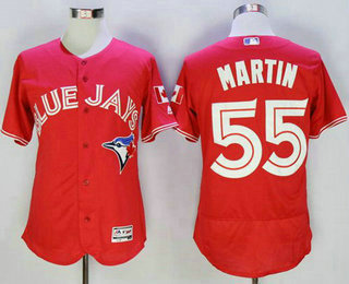 Men's Toronto Blue Jays #55 Russell Martin Red Flexbase Authentic Collection Canada Day Jersey