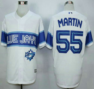 Men's Toronto Blue Jays #55 Russell Martin White Exclusive New Cool Base Jersey