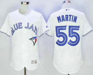 Men's Toronto Blue Jays #55 Russell Martin White Flexbase 2016 MLB Player Jersey