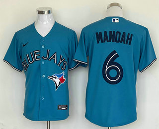 Men's Toronto Blue Jays #6 Alek Manoah Light Blue Cool Base Stitched Jersey