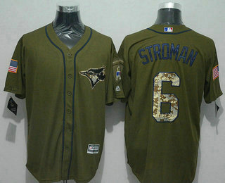 Men's Toronto Blue Jays #6 Marcus Stroman Green Salute to Service Jersey