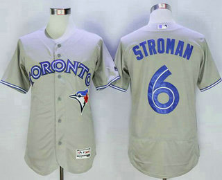 Men's Toronto Blue Jays #6 Marcus Stroman Grey Flexbase 2016 MLB Player Jersey