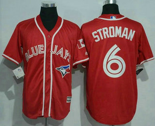 Men's Toronto Blue Jays #6 Marcus Stroman Red Stitched MLB 2016 Canada Day Majestic Cool Base Jersey