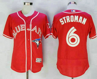 Men's Toronto Blue Jays #6 Marcus Stroman Red Stitched MLB 2016 Canada Day Majestic Flex Base Jersey